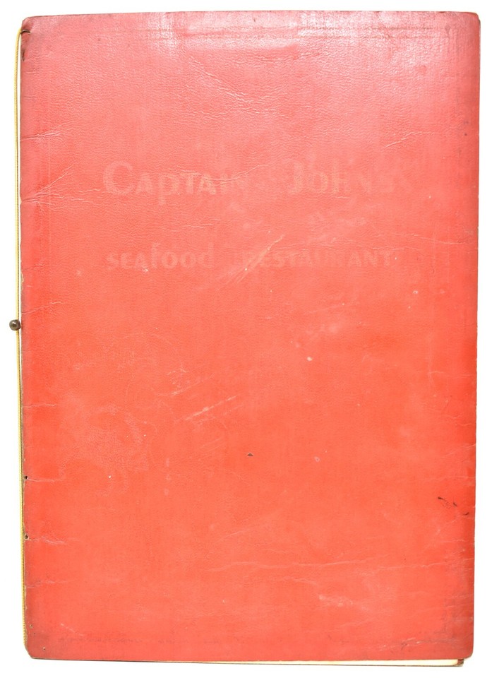 1980s Captain John's Seafood Restaurant Menu Cob Island Maryland