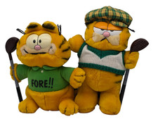 1-Garfield Golfer Plush Dakin Jim Davidson 1-Garfield Golfer Fore -Free Ship.