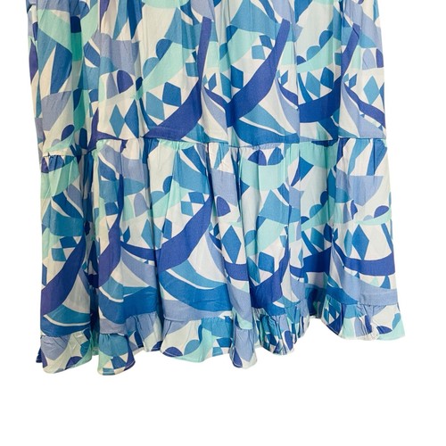 Sail To Sable Größe XXL Mohn Rüschen Ausschnitt Stufenkleid blau bunt neu mit Etikett $ 268 - Bild 9 von 14