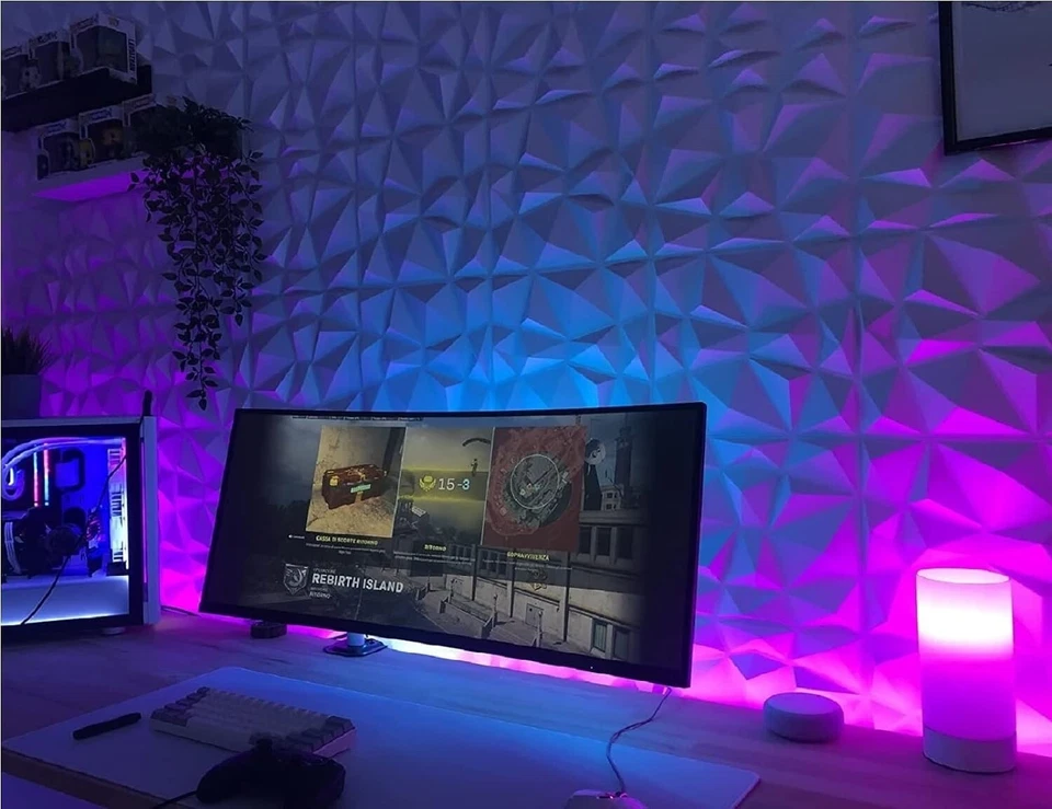 25Pack 3D Wall Panels Wall Decor Tiles Textured Design PVC Waterproof 11.8 11.8I - Image 4 of 4