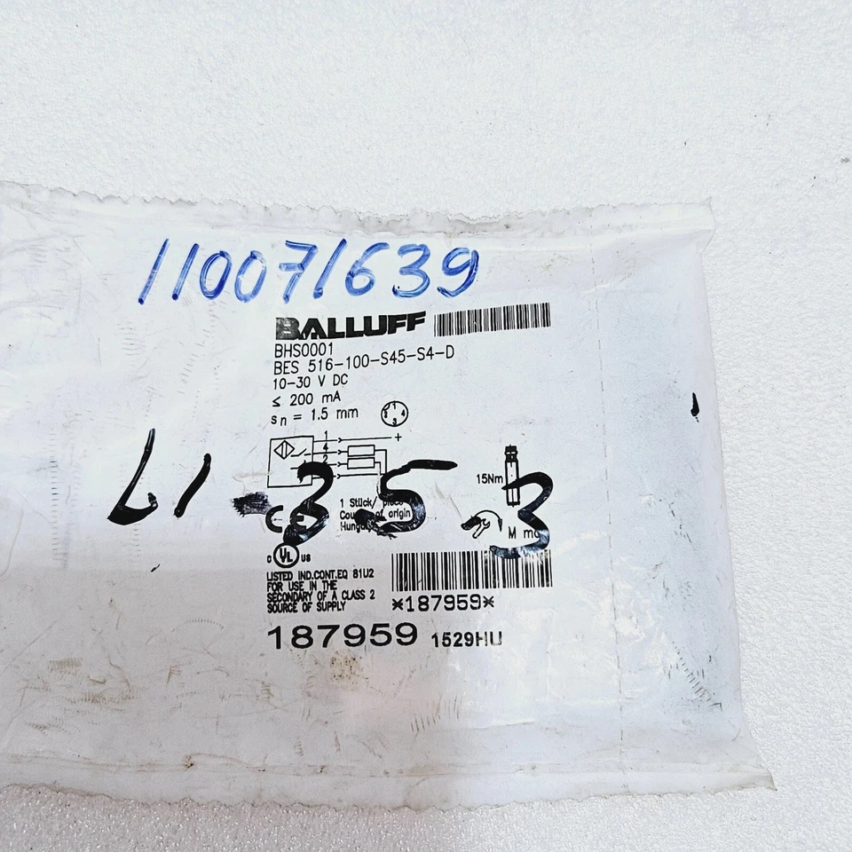 BALLUFF BHS0001 PROXIMITY SWITCH BES 516-100-S45-S4-D SENSOR - NEW - Image 2 of 4