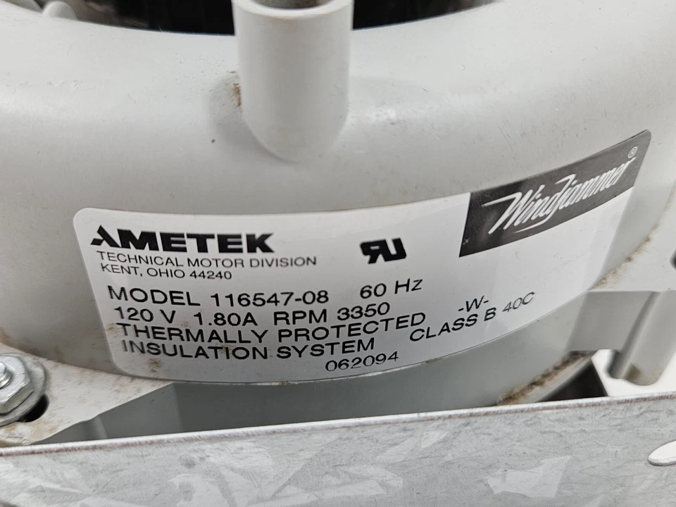 Conjunto motor inductor Ametek Windjammer 44393-1 116547-08 11654708 JB1N062N Foto 2 de 4