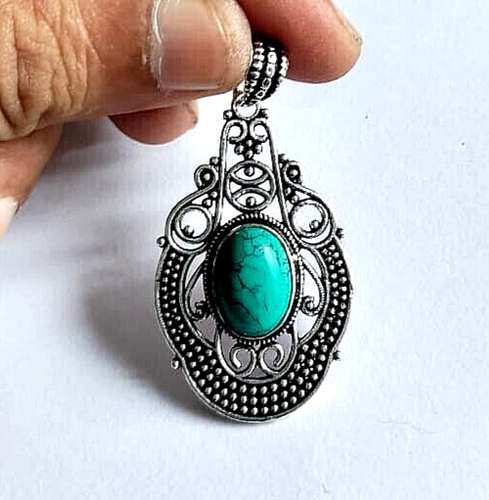 Pendentif Breloque Bille En Turquoise Et Argent 925/1000e - Modèle CS04-0E, Neuf Avec étiquettes