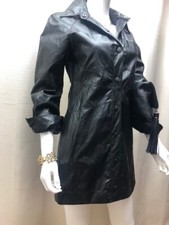 Zara black faux leather black dress xs