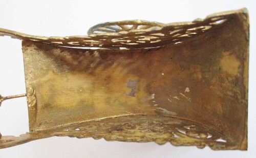 Vintage Small Doll Accessory Gilt Soft Metal Buggy or Pram Germany 1920s - Picture 7 of 10