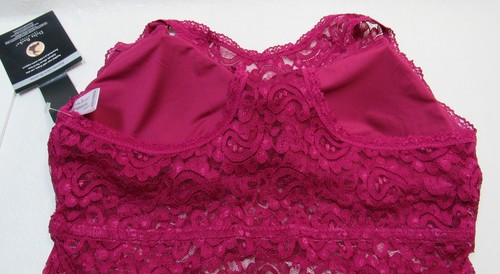 Delta Burke Bralette Allover Lace Bra Plus 2X Raspberry DB4871 Removable Pads - Picture 7 of 7