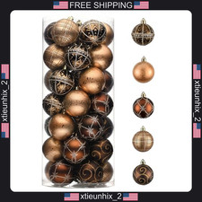 Christmas Tree Ornaments Set 35pcs 2 Inch Shatterproof Plastic Decorations
