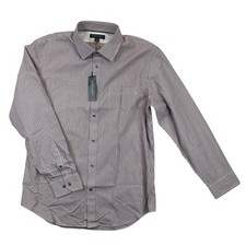 Banana Republic Dress Shirt Mens L Blue Red Stripe Non Iron Classic Fit NWT