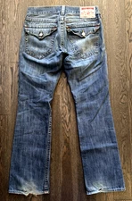 Vintage True Religion Ricky "Made in USA" Blue Denim Jeans Mens 31x34