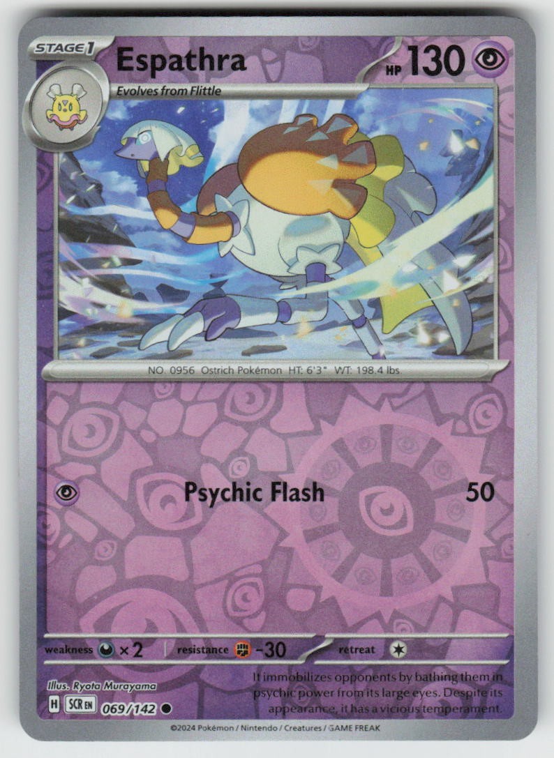 Espathra 69/142 Common Stellar Crown Pokemon Reverse Holo Near Mint