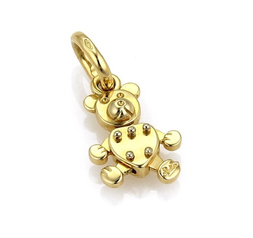 Pomellato Mini Puppet Animated Bear 18k Yellow Gold Charm Pendant