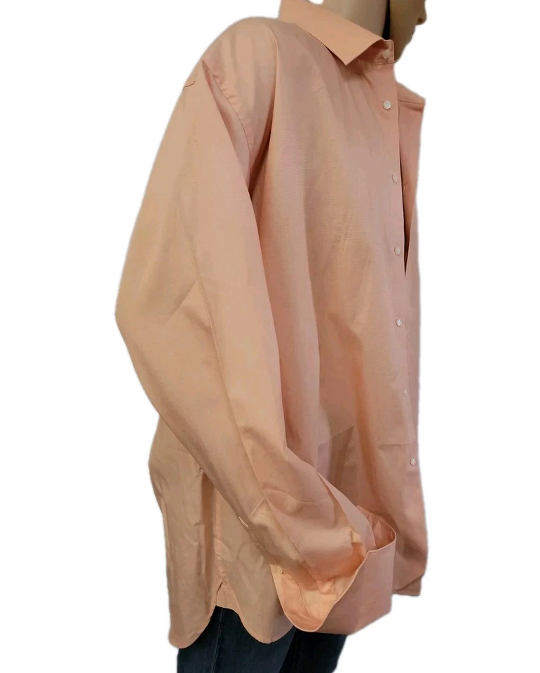 Camisa TIGLIO La Italiana Doble Torcida 18/34-35 Coral Para Hombre NUEVA #R1 Foto 3 de 4