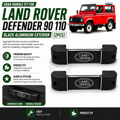 Land Rover Defender 90 110 Interior Door Grab Handle Black Aluminum 2pcs