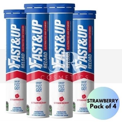 Fast&Up Reload Elektrolyt Tabletten ERDBEERE | Energie & Regeneration - 4er Pack