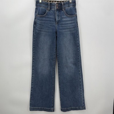 Freckled Poppy x Risen Jeans Bows Wide Leg Size 3 28x32 High Rise Tummy Control