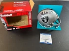 Jeff Hostetler signed Raiders mini helmet - JSA