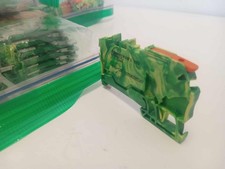 WAGO-2102-1207 ground terminal block with Lever and Open Tool Slot; rail mount