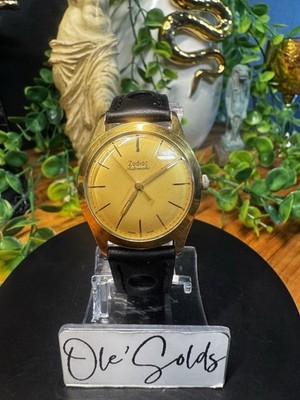 Vintage Men s Zodiac Automatic Gold Tone Wrist Watch