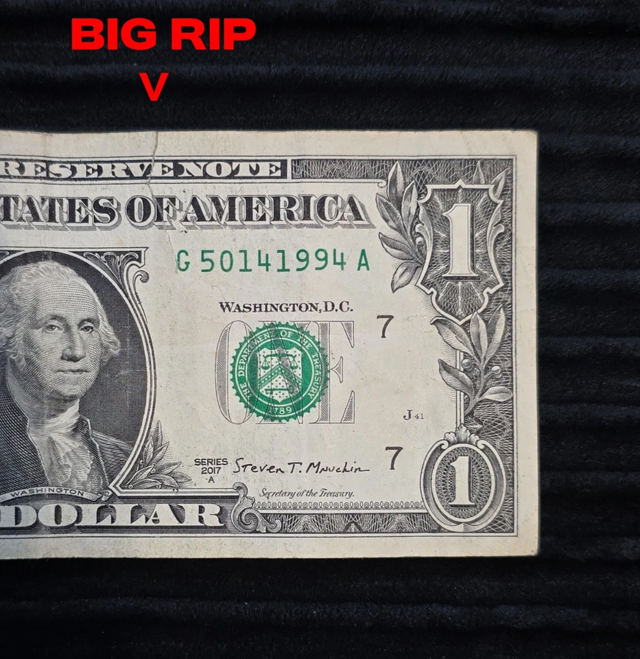 1994 - $1 Bill Birthday Note - One Dollar Bill ALMOST May 14, 1994 (DAMAGED) - Image 4 of 4