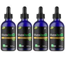 GlucoZen Drops, Support Healthy Blood Levels Formula - 4 Bottles Official