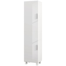 HOMCOM Tall Storage Cabinet with Adjustable Shelves and Double Doors