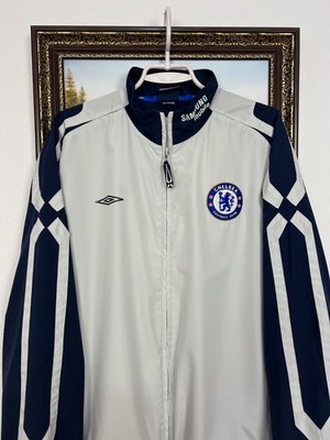 Vintage Umbro Chelsea Football White Jacket Soccer Track Top Mens