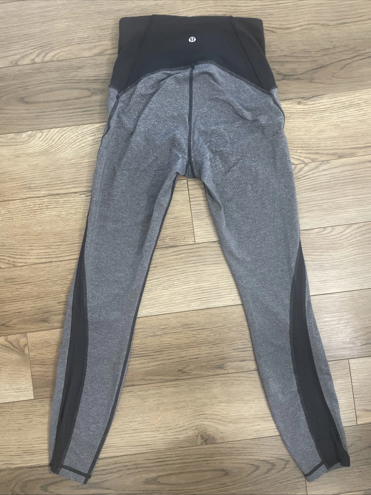 Lululemon Train Times 7/8 Pant Heather Gray Black panels womens 4