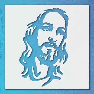 Elegant Stylized Face with Flowing Hair Silhouette for Crafting Stencils - St 