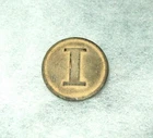 BREATHTAKING ORIGINAL DUG CONFEDERATE BLOCK I TUNIC BUTTON, 22mm