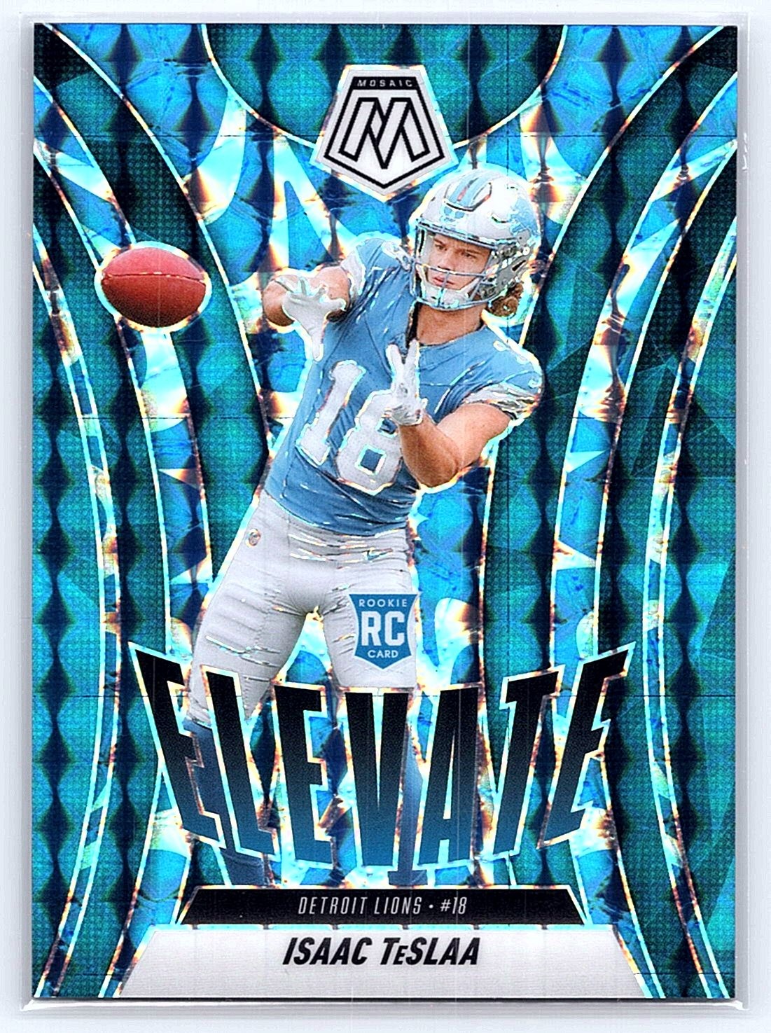 2025 Panini Mosaic #8 Isaac TeSlaa Elevate Mosaic Reactive Blue #/99