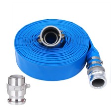 2" x 50ft PVC Lay Flat Discharge Hose With Aluminum Camlock C  E Fittings, C