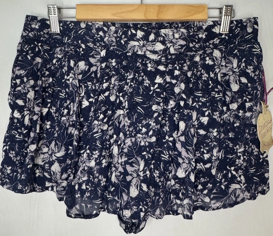 Princesa Vera Wang Skort Juniors Talla Grande Azul Floral Cortinas Pull-On NUEVO Foto 3 de 4