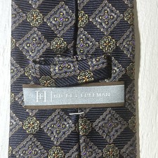 HICKEY FREEMAN Men’s Luxury Geometric Tie 100% Silk Hand Made In USA 58” Purple