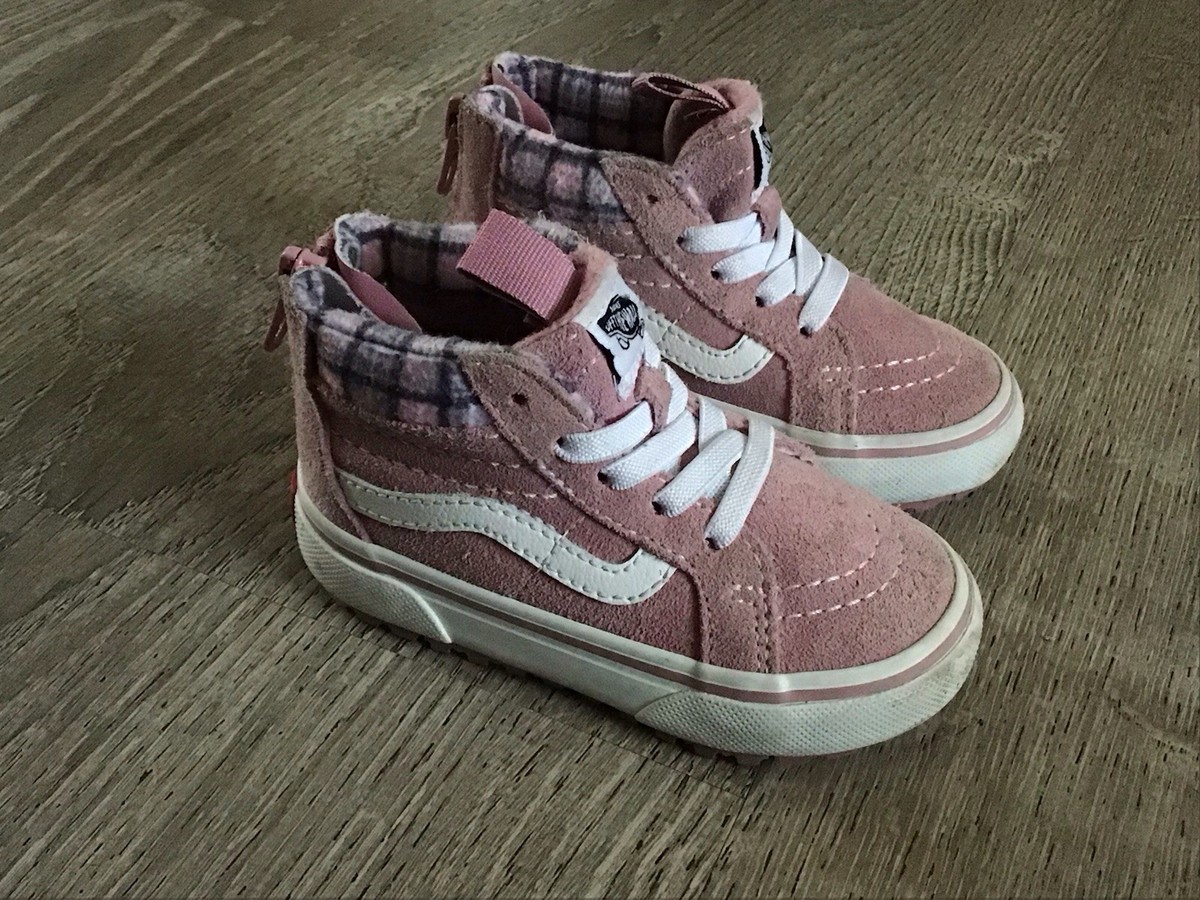 Pink Vans Toddler High Tops Vans Toddler Sk8-Hi Zip MTE-1 Shoes