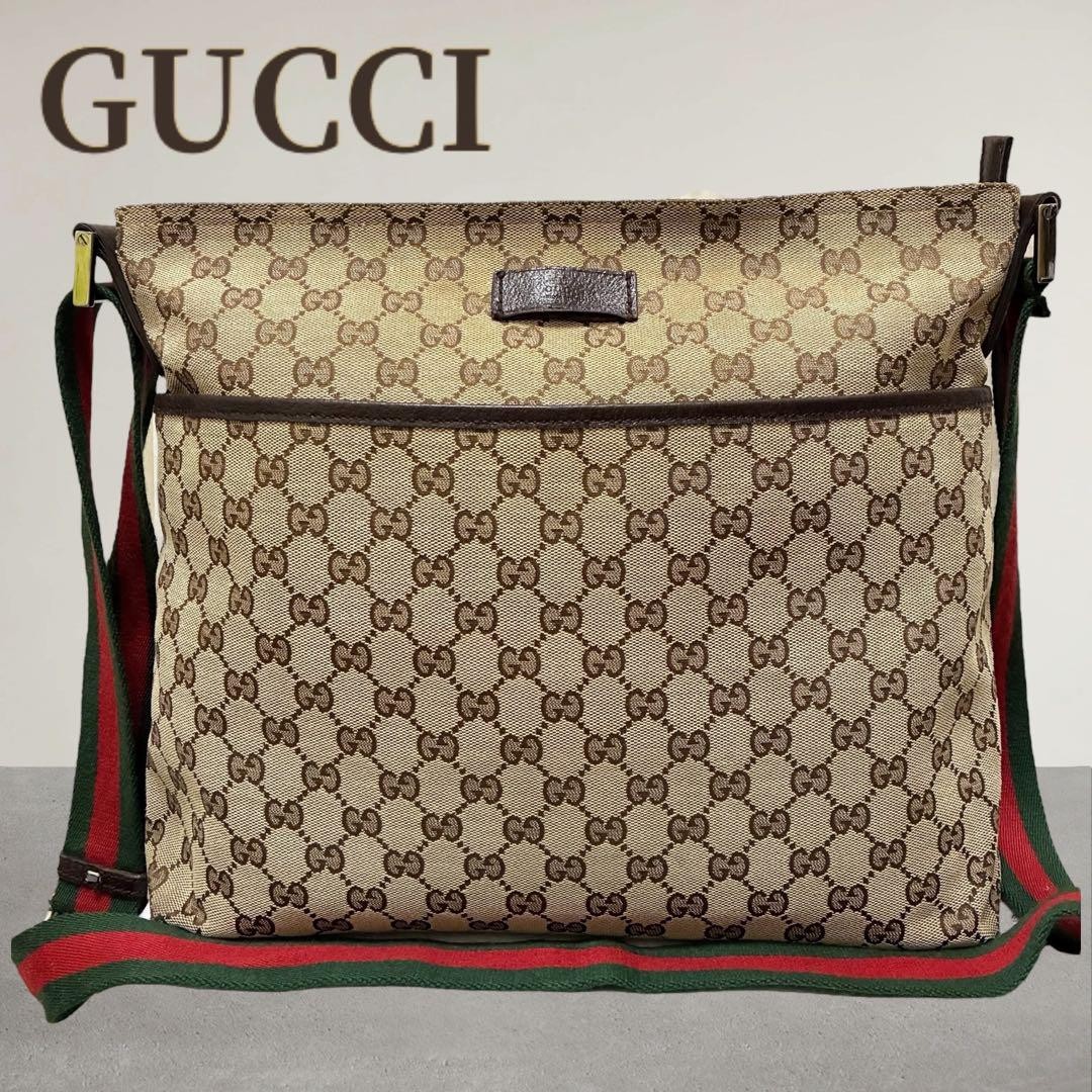 GUCCI Authentic Beige Canvas Shoulder Bag G07263759