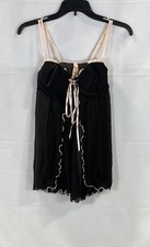 NWT Vintage Y2K Victoria's Secret Black Pink Mesh Babydoll Lingerie Size S