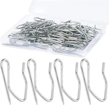 58pcs Metal Curtain Hooks, Sopito 1.2 Inch Drapery Pin and Hook Silver White