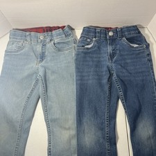 LOT LEVI'S 511 BOYS SIZE 6 REG DENIM BLUE JEANS ADJUSTABLE WAIST STRAIGHT COTTON