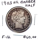 1903 U.S. Barber .90 Silver Half Dollar