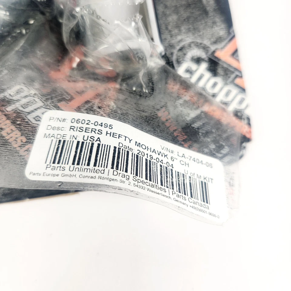 La Choppers | Risers Hefty Mohawk 6" Cromo | LA740406 1/4" - Nuevo Paquete Abierto Foto 2 de 4