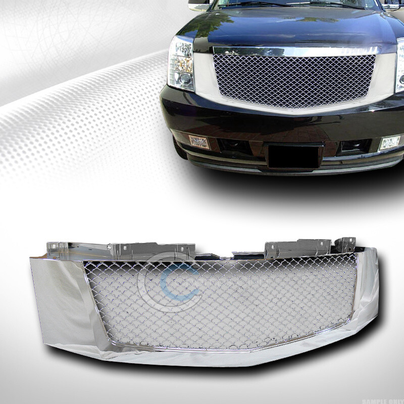 For 07-14 Cadillac Escalade/EXT Chrome Mesh Front Hood Bumper Grill Grille Guard