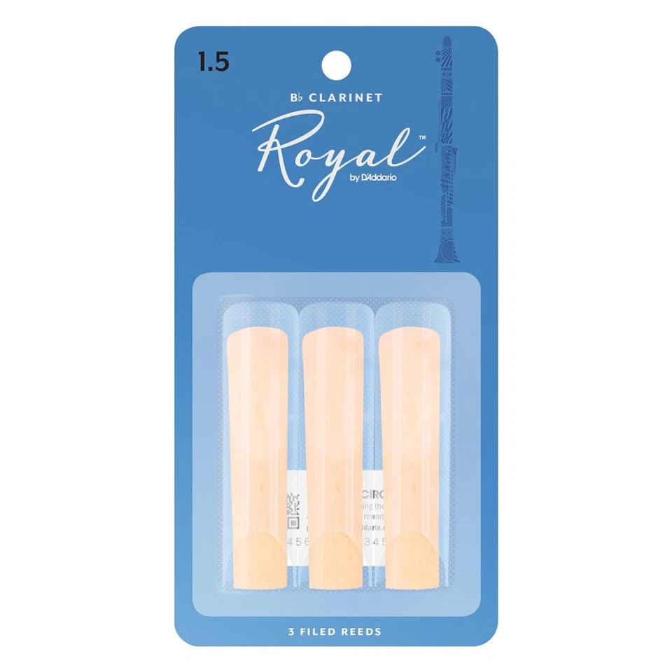 RICO ROYAL Clarinet Reeds Strength 1.5 (Pack of 3)