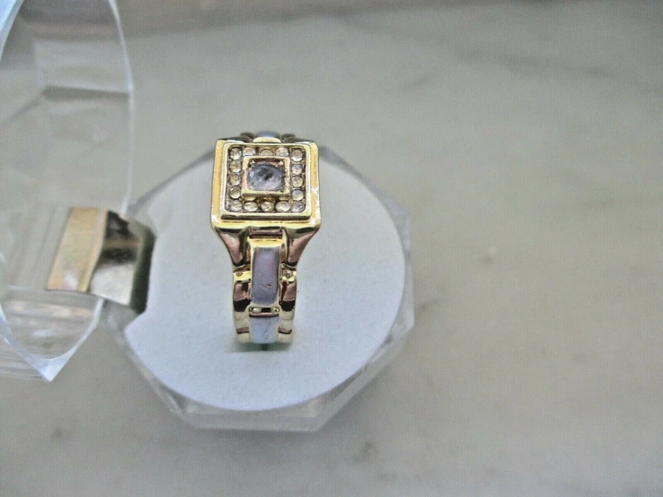 Anillo de topacio natural de acero inoxidable para hombre Foto 2 de 4