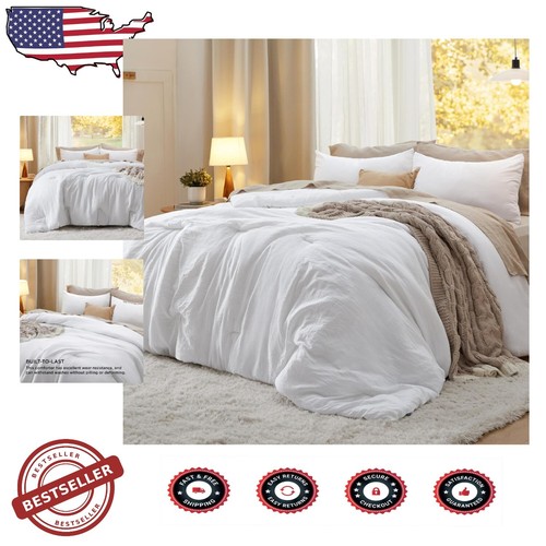 Twin XL White Soft Prewashed Bedding Set - GentleSoft Comforter & Pillowcase