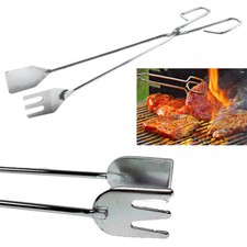 Pinza Barbecue Acciaio 40 55 Cm Forchettone Carne Arrosto Grigliata Pinzetta 764