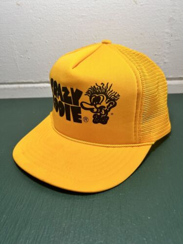Vintage Crazy Eddie Eddies Snapback Trucker Baseball Promo Mesh Hat Cap Yellow - Picture 2 of 10