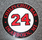 Cheli's sticker Chris Chelios Cheli’s Chili Bar Dearborn MI Red Wings Blackhawks — photo 1