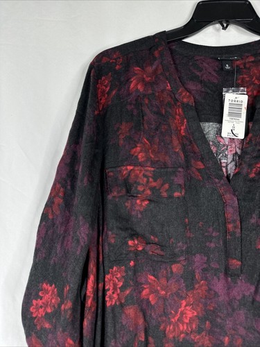 Torrid Harper Brushed Rayon Pullover Tunic Top Womens Plus Size 5X Floral New - Picture 4 of 17