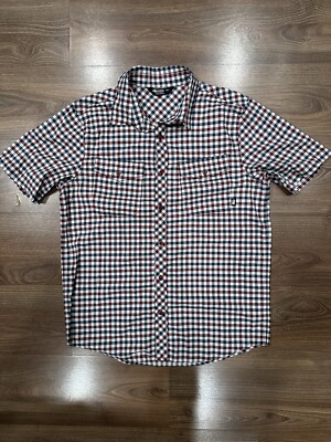 Outdoor Research Mens Plaid Shirt Short Sleeve Deschutes Brewery size Med EUC