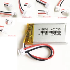 3.7v 402035 250mAh Lipo Li Polymer Battery JST 3pin 1.0 1.25 1.5 2.0 2.54 Plug